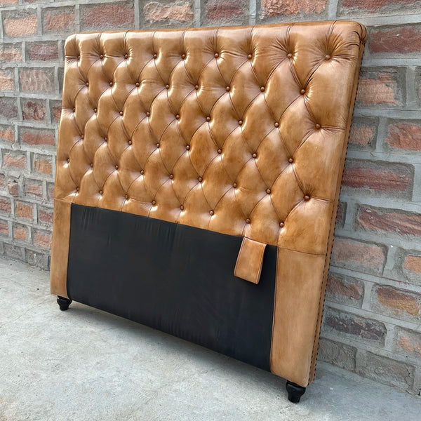 Cheyenne Chesterfield Tufted Leather Headboard | by Rising Tide Design Co.