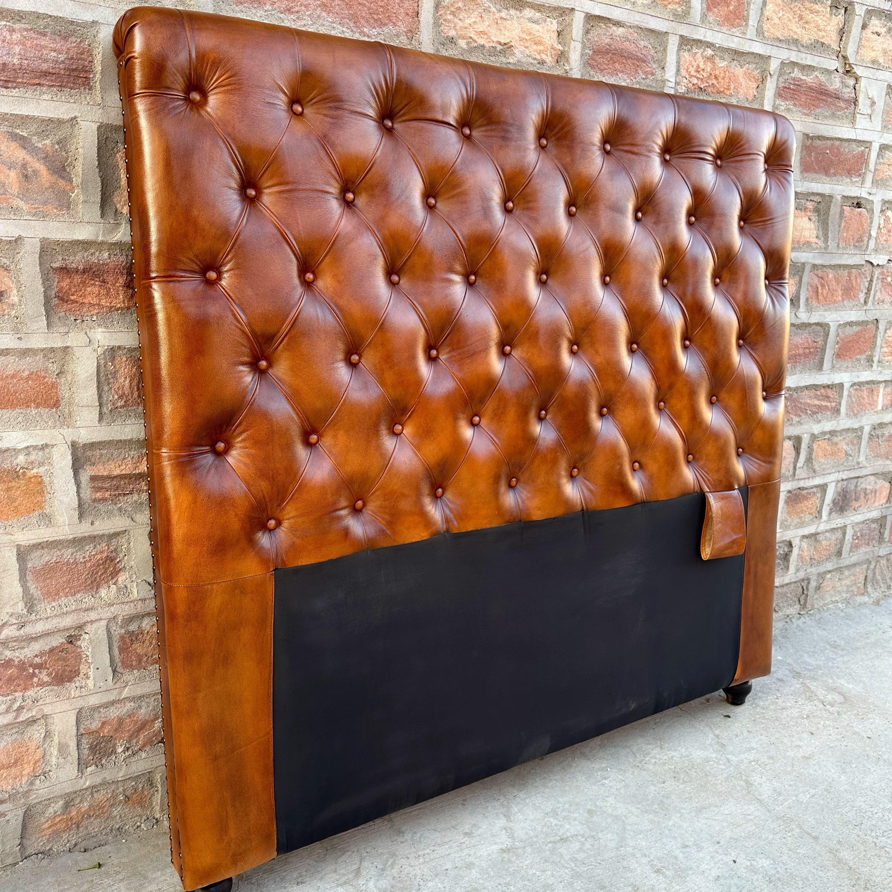 Laramie Chesterfield Leather Headboard | Rising Tide Design Co.