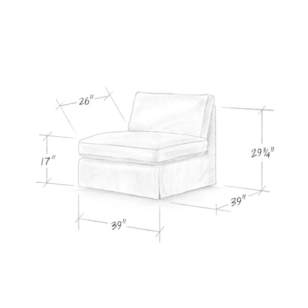 Build Your Own Layout #4 | Brouhaha Sectional in Rowdy with Layout #4 (BRU-ARMLESS-ROWDY) by Rising Tide Design Co.