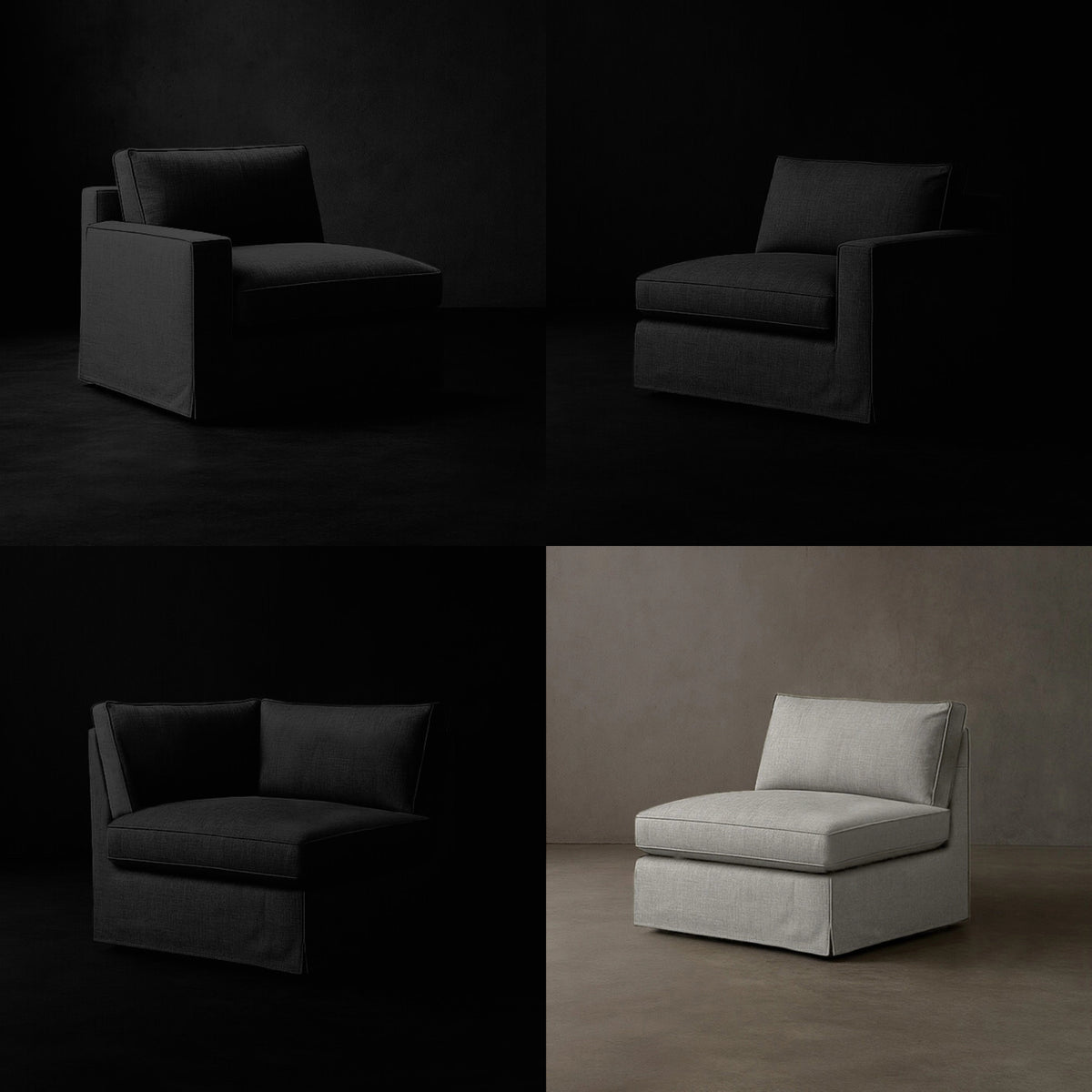 Build Your Own Layout #4 | Brouhaha Sectional in Bedlam with Layout #4 (BRU-ARMLESS-BEDLAM) by Rising Tide Design Co.