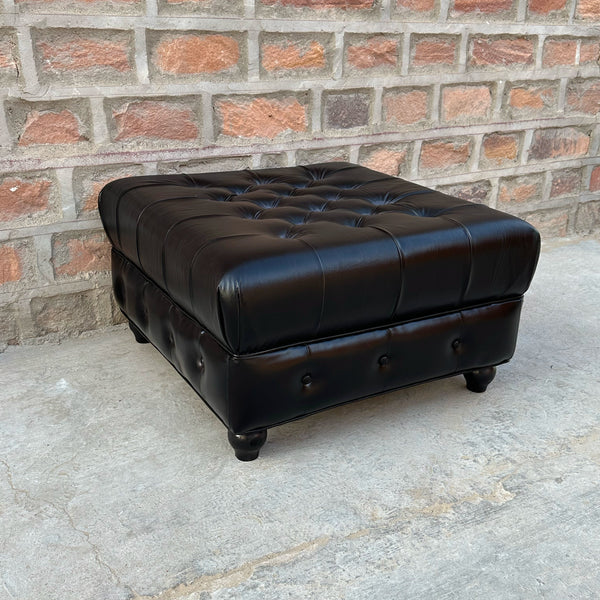 Brooklyn Chesterfield Leather Ottoman by Rising Tide Design Co.