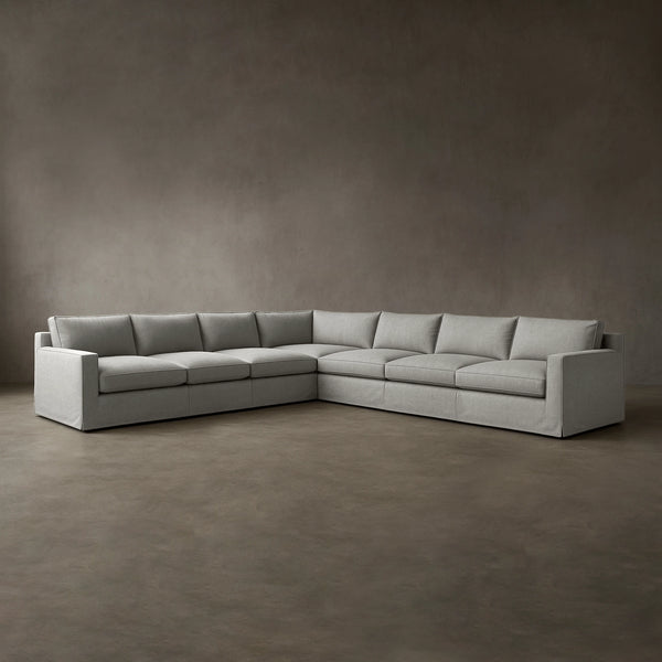 L-Shaped Layout #4 | Brouhaha Sectional in Bedlam with Layout #4 (BRU-L4-BEDLAM) by Rising Tide Design Co.