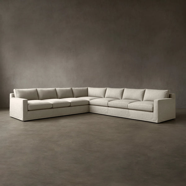 L-Shaped Layout #4 | Brouhaha Sectional in Havoc with Layout #4 (BRU-L4-HAVOC) by Rising Tide Design Co.