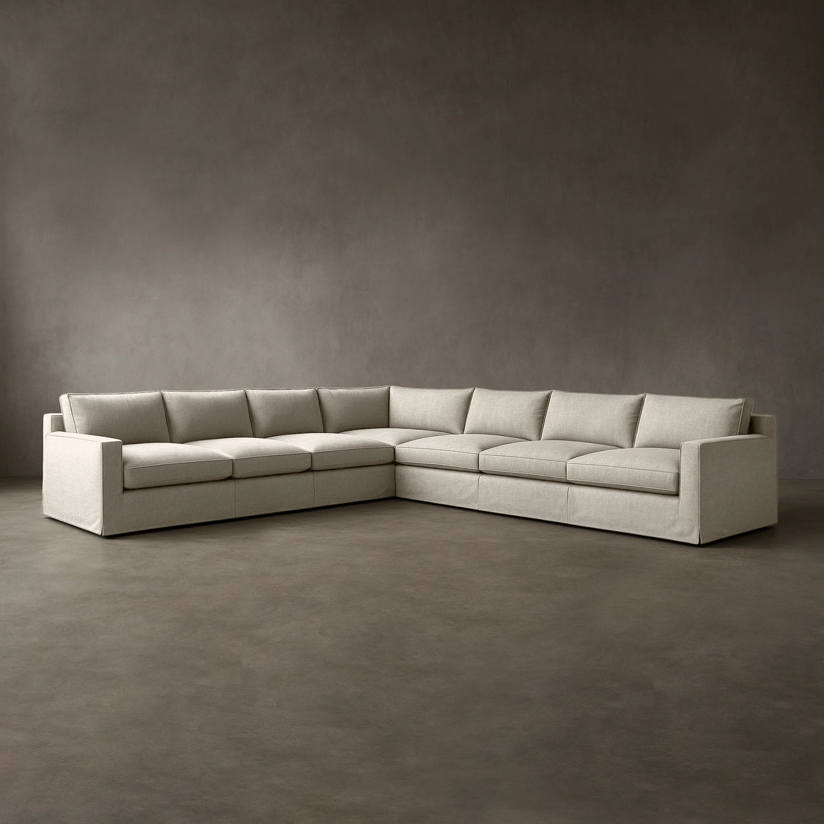 L-Shaped Layout #4 | Brouhaha Sectional in Havoc with Layout #4 (BRU-L4-HAVOC) by Rising Tide Design Co.