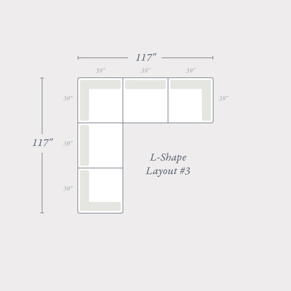L-Shaped Layout #3 | Brouhaha Sectional in Ruckus with Layout #3 (BRU-L3-RUCKUS) by Rising Tide Design Co.