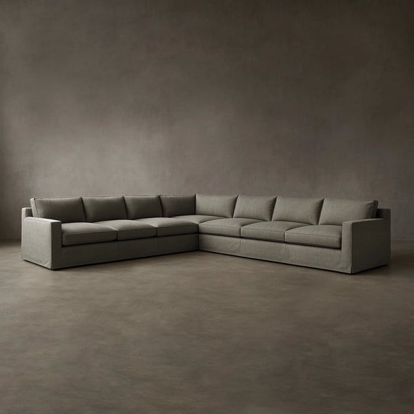 L-Shaped Layout #4 | Brouhaha Sectional in Mischief with Layout #4 (BRU-L4-MISCHIEF) by Rising Tide Design Co.