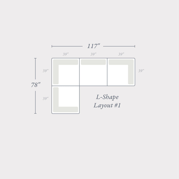 L-Shaped Layout #1 | Brouhaha Sectional with Layout #1 (BRU-L1-HAVOC) variant:445566778899 by Rising Tide Design Co.