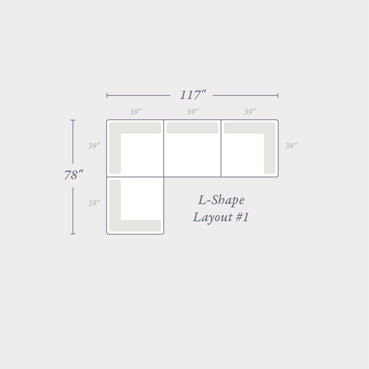 L-Shaped Layout #1 | Brouhaha Sectional with Layout #1 (BRU-L1-HAVOC) variant:445566778899 by Rising Tide Design Co.