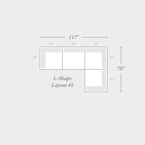 L-Shaped Layout #2 | Brouhaha Sectional in Ruckus with Layout #2 (BRU-L2-RUCKUS) by Rising Tide Design Co.