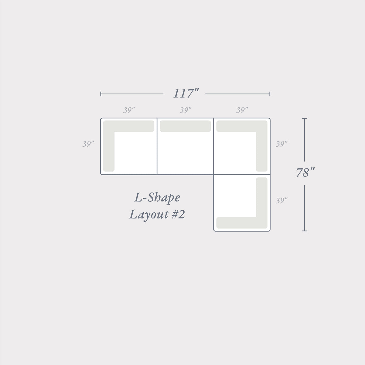 L-Shaped Layout #2 | Brouhaha Sectional in Ruckus with Layout #2 (BRU-L2-RUCKUS) by Rising Tide Design Co.