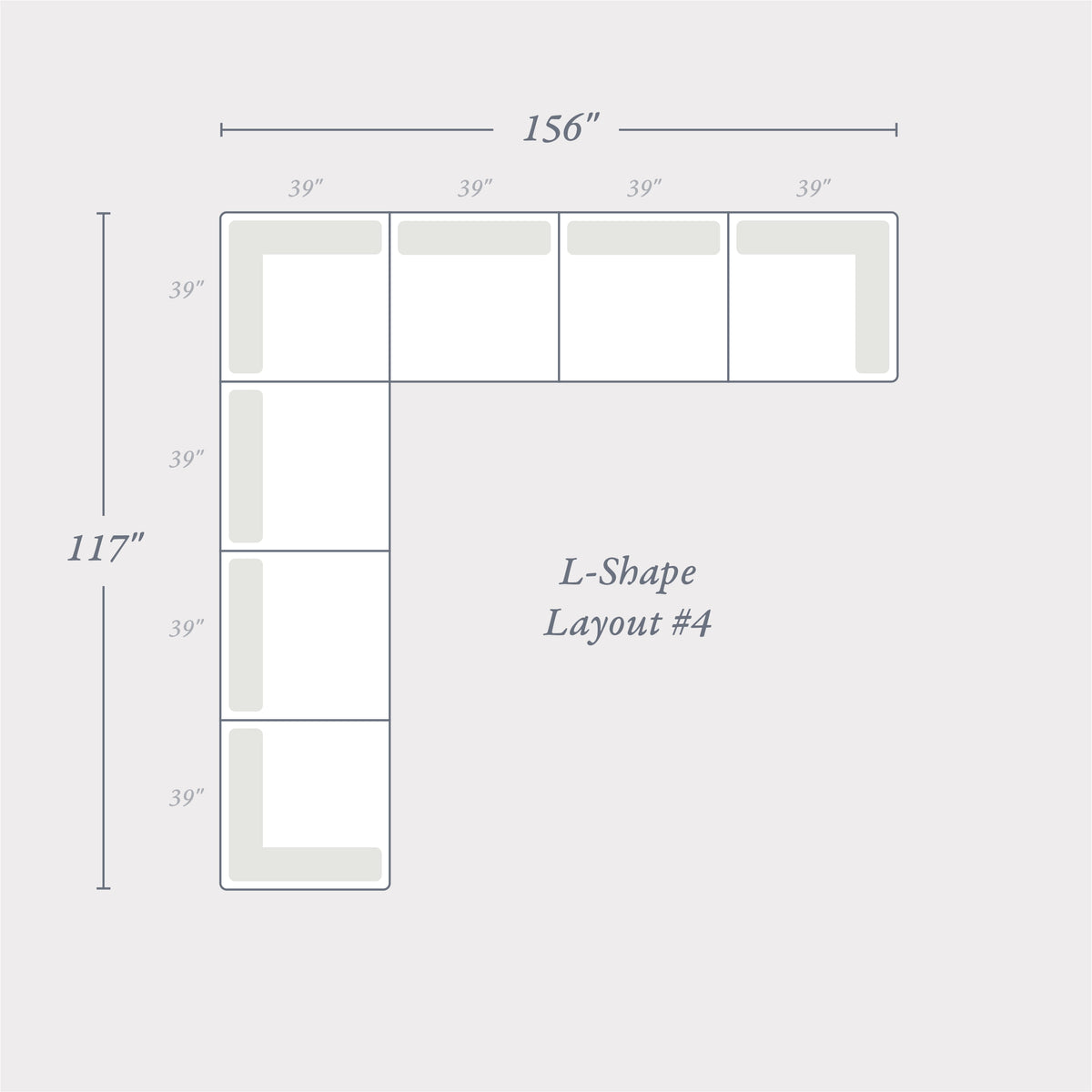 L-Shaped Layout #4 | Brouhaha Sectional in Ruckus with Layout #4 (BRU-L4-RUCKUS) by Rising Tide Design Co.