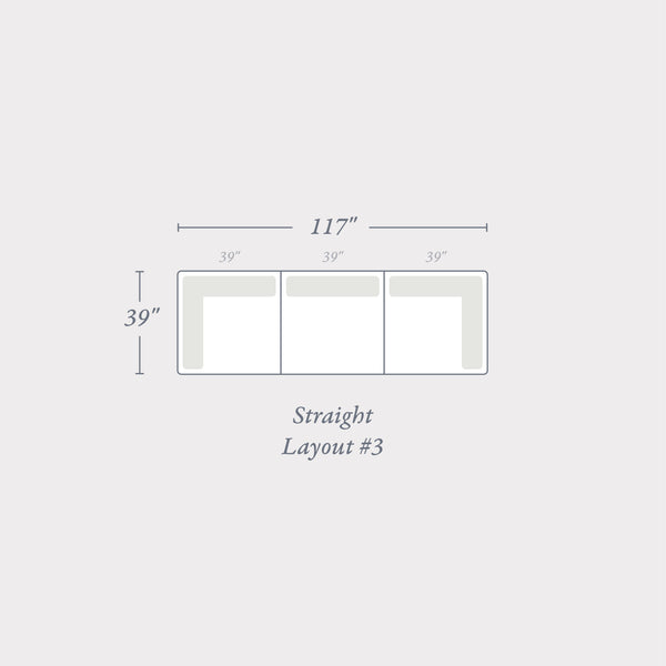 Straight Layout #3 | Brouhaha Sectional in Ruckus with Layout #3 (BRU-S3-RUCKUS) by Rising Tide Design Co.