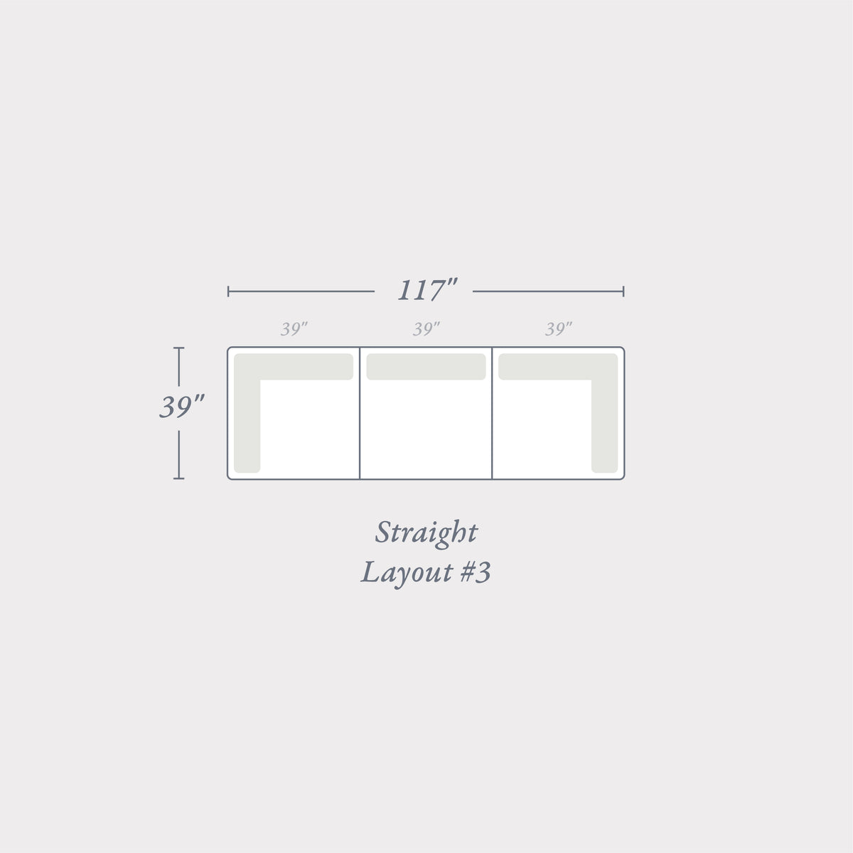 Straight Layout #3 | Brouhaha Sectional in Ruckus with Layout #3 (BRU-S3-RUCKUS) by Rising Tide Design Co.