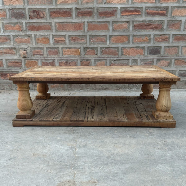 Calico Jack Salvaged Wood Coffee Table with Natural (CJ-60N) by Rising Tide Design Co. | Viewed Head-on