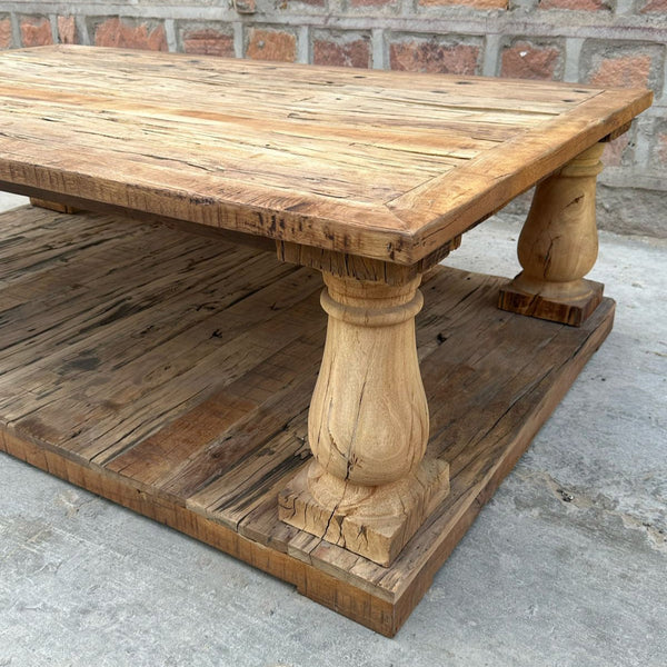 Calico Jack Salvaged Wood Coffee Table with Natural (CJ-60N) by Rising Tide Design Co. | Viewed Close-Up