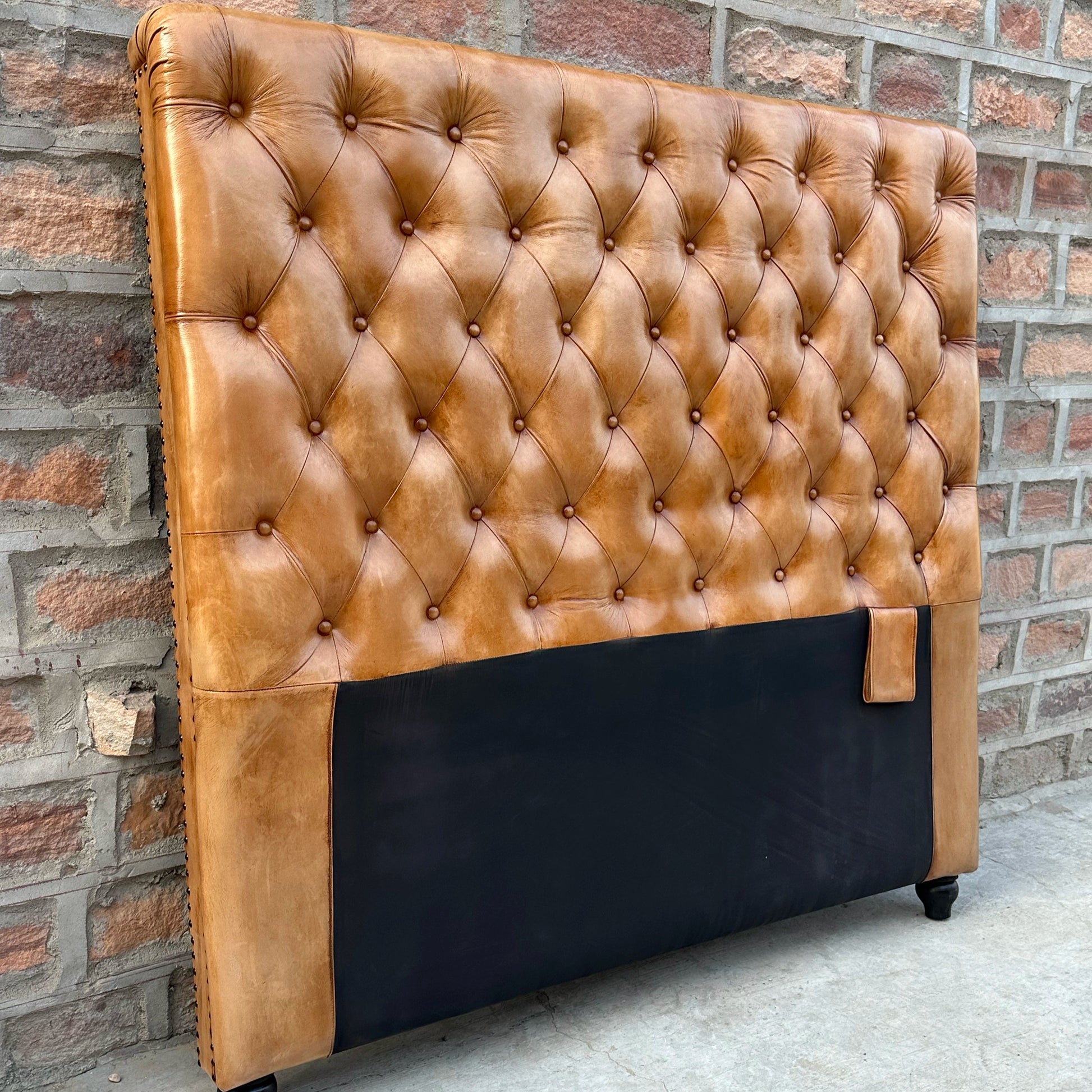 Cheyenne Chesterfield Tufted Leather Headboard | by Rising Tide Design Co.