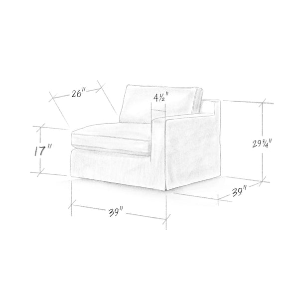 Build Your Own Layout #2 | Brouhaha Sectional in Rowdy with Layout #2 (BRU-L-ARM-ROWDY) by Rising Tide Design Co.