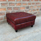 Oxford Red Chesterfield Leather Ottoman by Rising Tide Design Co.