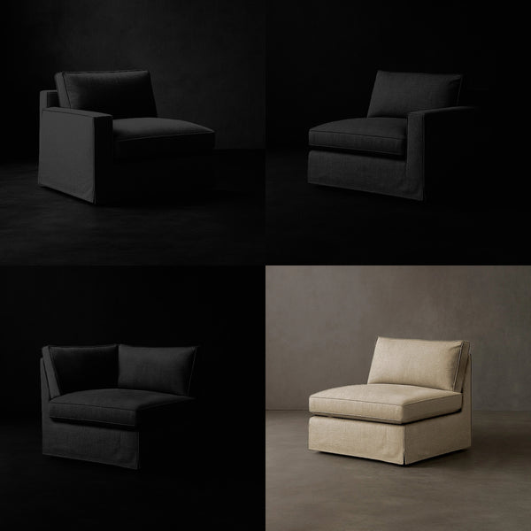 Build Your Own Layout #4 | Brouhaha Sectional in Rowdy with Layout #4 (BRU-ARMLESS-ROWDY) by Rising Tide Design Co.