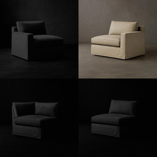 Build Your Own Layout #2 | Brouhaha Sectional in Rowdy with Layout #2 (BRU-L-ARM-ROWDY) by Rising Tide Design Co.