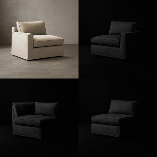 Build Your Own Layout #1 | Brouhaha Sectional in Rowdy with Layout #1 (BRU-R-ARM-ROWDY) by Rising Tide Design Co.