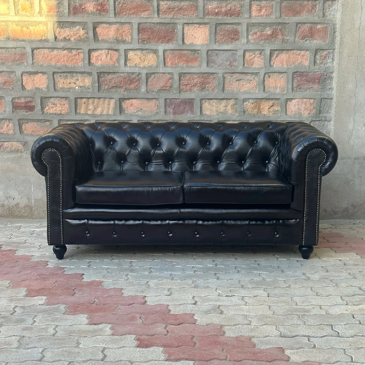 71" Loveseat Normal Cushions | Brooklyn Chesterfield Leather Loveseat with Normal Cushions (BR-2C) by Rising Tide Design Co.