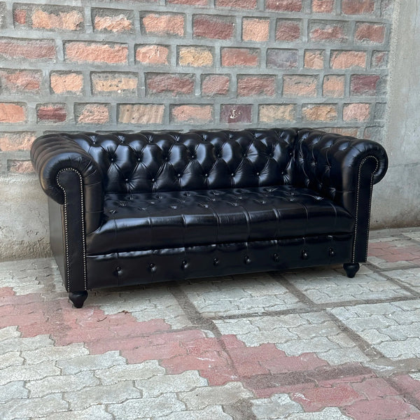 71" Loveseat Tufted Bench | Brooklyn Chesterfield Leather Loveseat with Tufted Bench Seat (BR-2T) by Rising Tide Design Co.