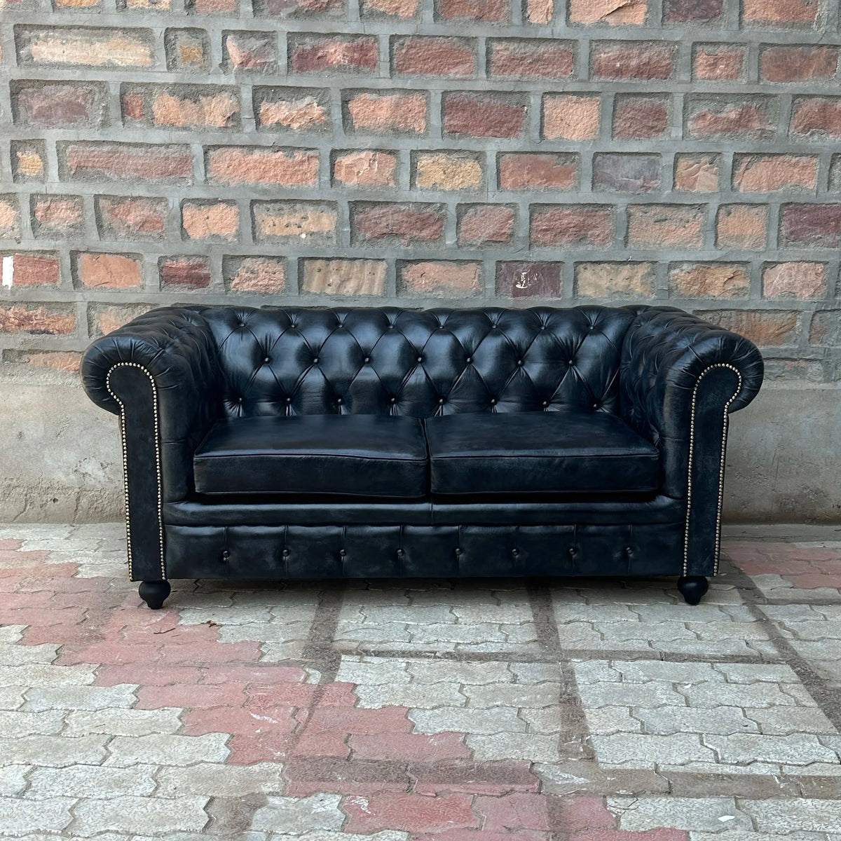 71" Loveseat Normal Cushions | Hemingway Chesterfield Leather Loveseat with Normal Cushions (HE-2C) by Rising Tide Design Co.