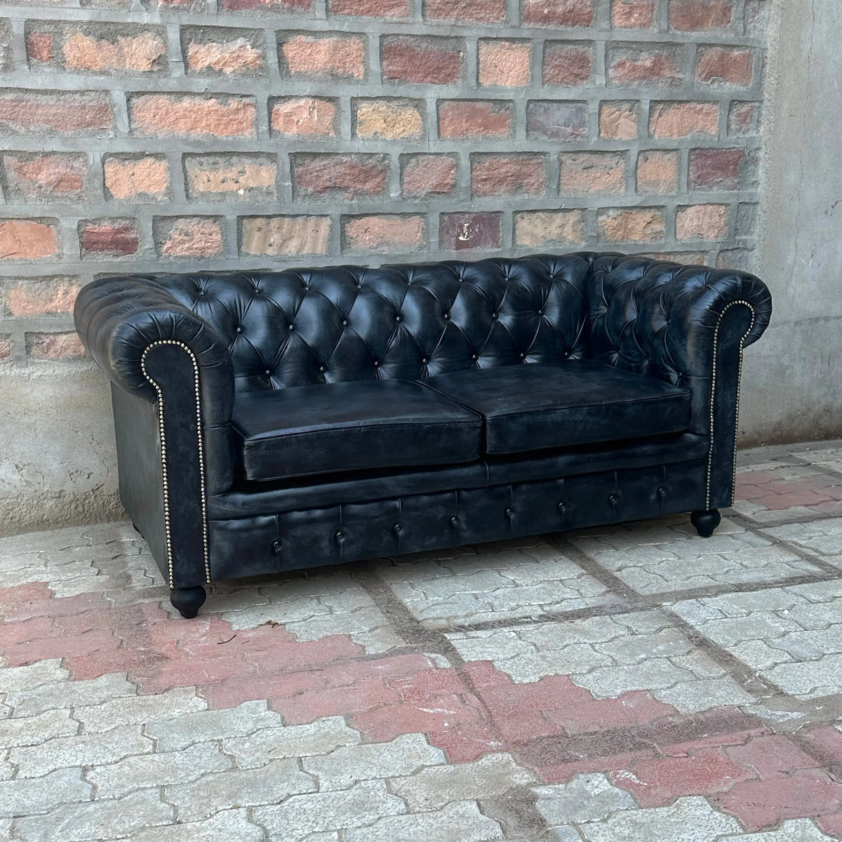 71" Loveseat Normal Cushions | Hemingway Chesterfield Leather Loveseat with Normal Cushions (HE-2C) by Rising Tide Design Co.