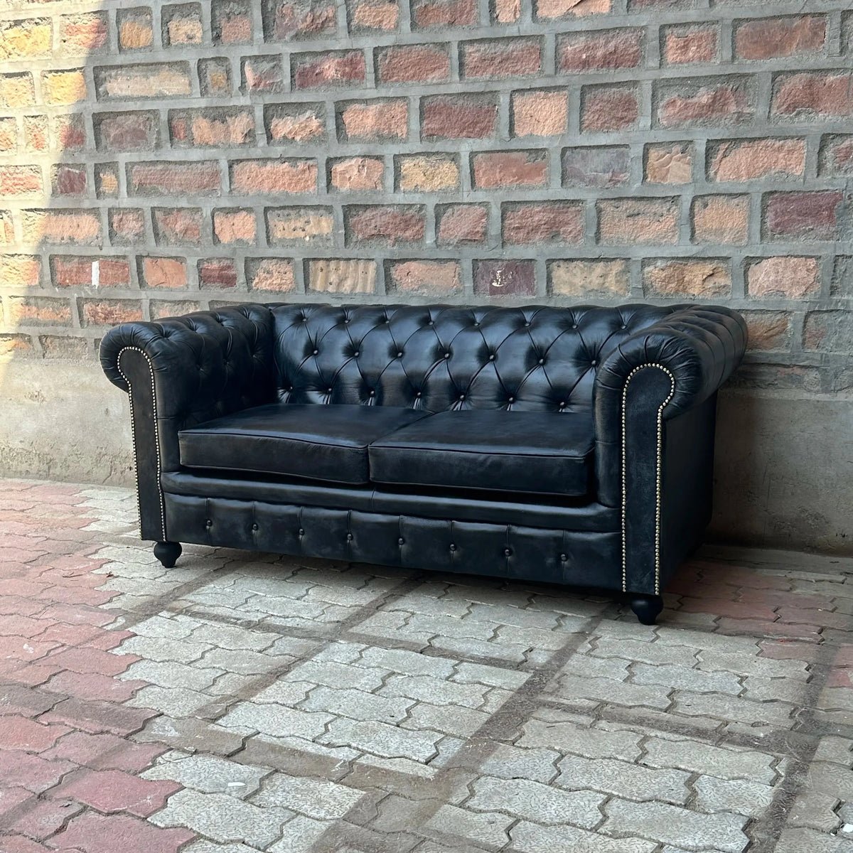 71" Loveseat Normal Cushions | Hemingway Chesterfield Leather Loveseat with Normal Cushions (HE-2C) by Rising Tide Design Co.