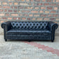 95" Sofa Tufted Bench | Hemingway Chesterfield Leather Sofa with Tufted Bench Seat (HE-4T) by Rising Tide Design Co.