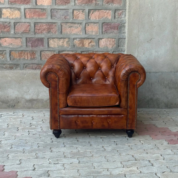 Laramie Chesterfield Leather Sofa