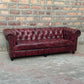Oxford Red Chesterfield Leather Sofa with Tufted Bench Seat (OR-4T) by Rising Tide Design Co.