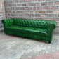 95" Sofa Tufted Bench | Polo Green Chesterfield Leather Sofa with Tufted Bench Seat (PG-4T) by Rising Tide Design Co.