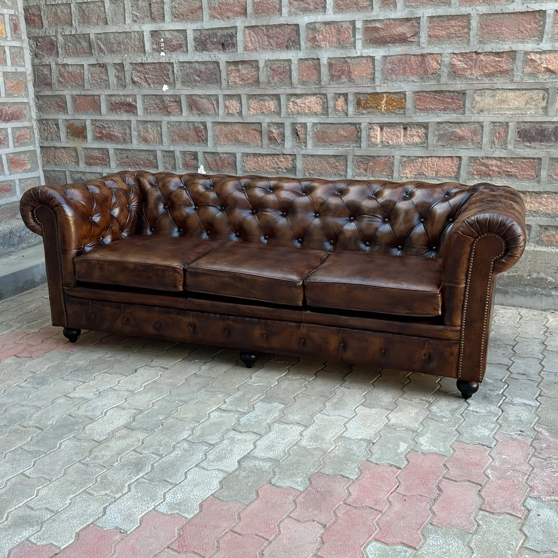 Remington Chesterfield Leather Sofa The Rising Tide Design Co