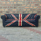 87" Sofa Tufted Bench | Union Jack Chesterfield Leather Sofa with Tufted Bench Seat (UN-3T) by Rising Tide Design Co.