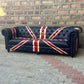 95" Sofa Tufted Bench | Union Jack Chesterfield Leather Sofa with Tufted Bench Seat (UN-4T) by Rising Tide Design Co.