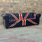 Union Jack Chesterfield Leather Sofa with Tufted Bench Seat (UN-4T) by Rising Tide Design Co.