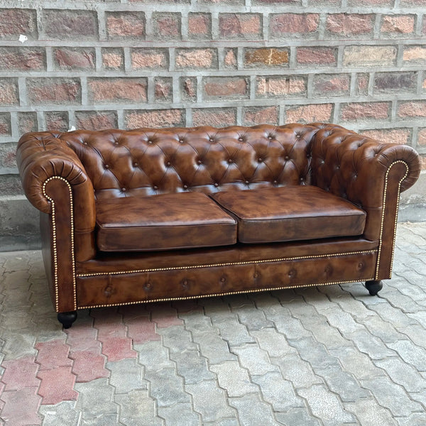 71" Loveseat Normal Cushions | Winchester Chesterfield Leather Loveseat with Normal Cushions (WI-2C) by Rising Tide Design Co.