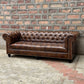 87" Sofa Tufted Bench | Winchester Chesterfield Leather Sofa with Normal Cushions (WI-3T) by Rising Tide Design Co.